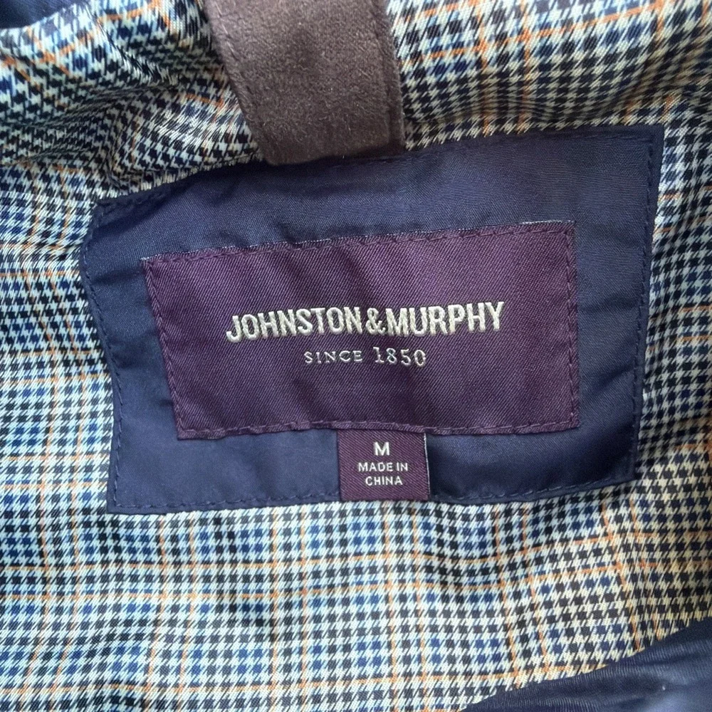 Johnston & Murphy Jacket Vest Mens Medium Blue Quilted Sleeveless Full Zip